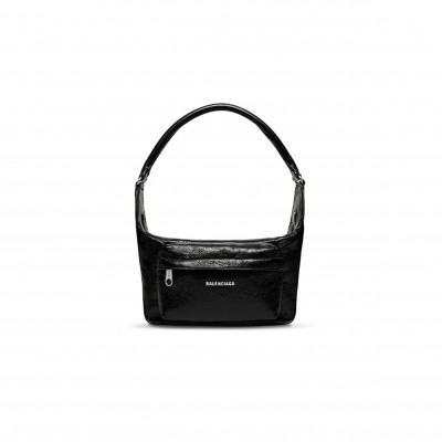 BALENCIAGA RAVER HANDBAG MEDIUM IN BLACK 7411272AACQ1000 (29*17.8*10.9cm)